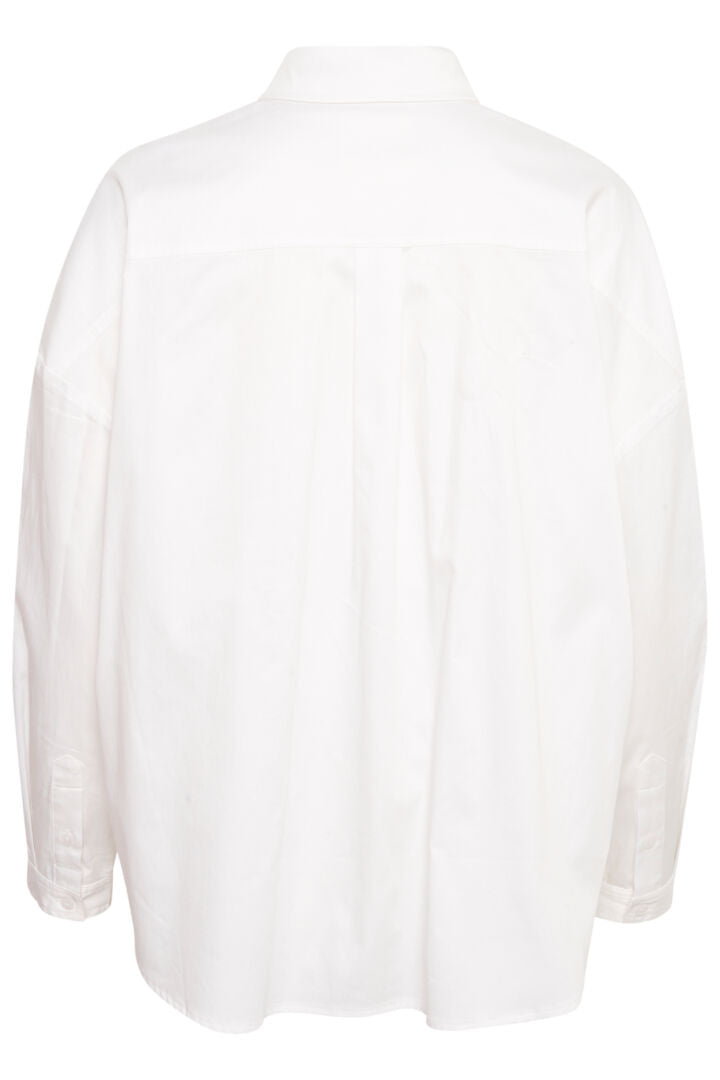 Chemise blanche à bavette texturée