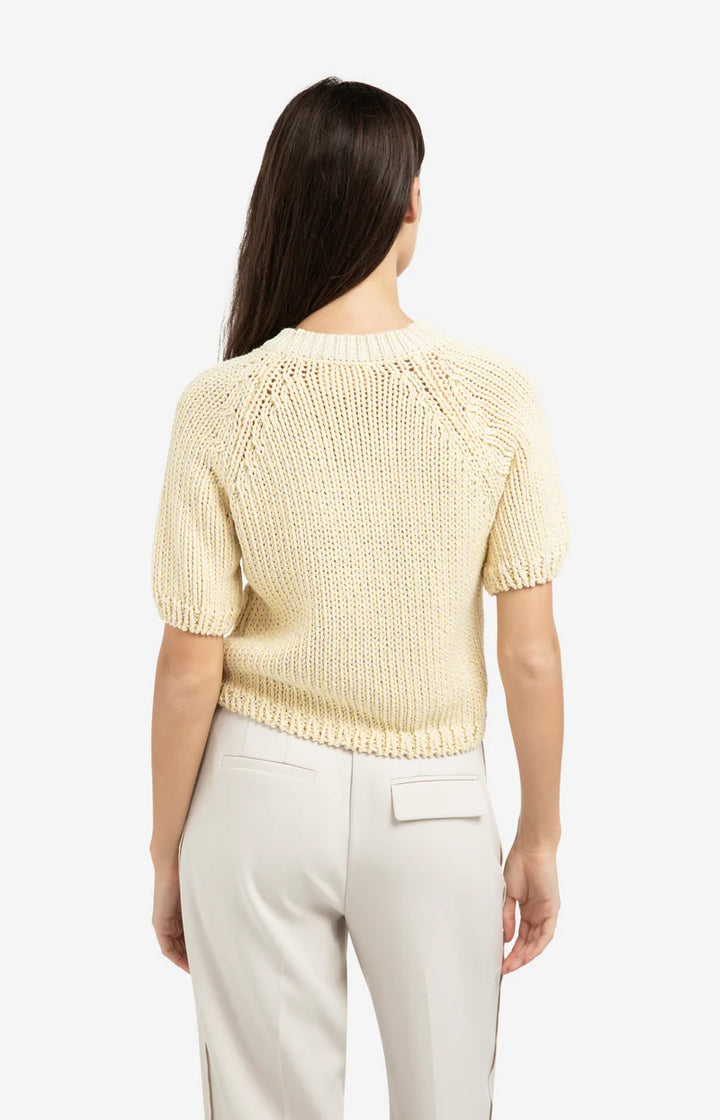 Pull en maille épaisse – Coton mélangé et manches courtes