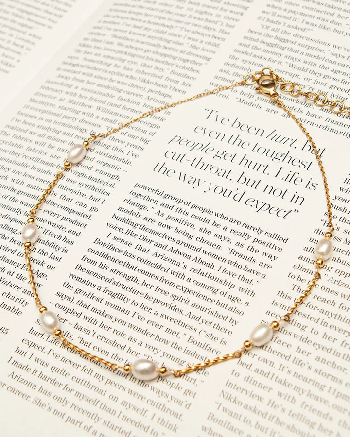 Collier ras-du-cou Coco - Avec perles d'eau douce et fini or 24K