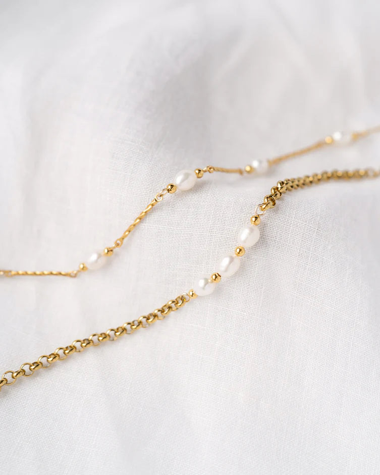 Bracelet Ivory - Avec perles d'eau douce et or 24K