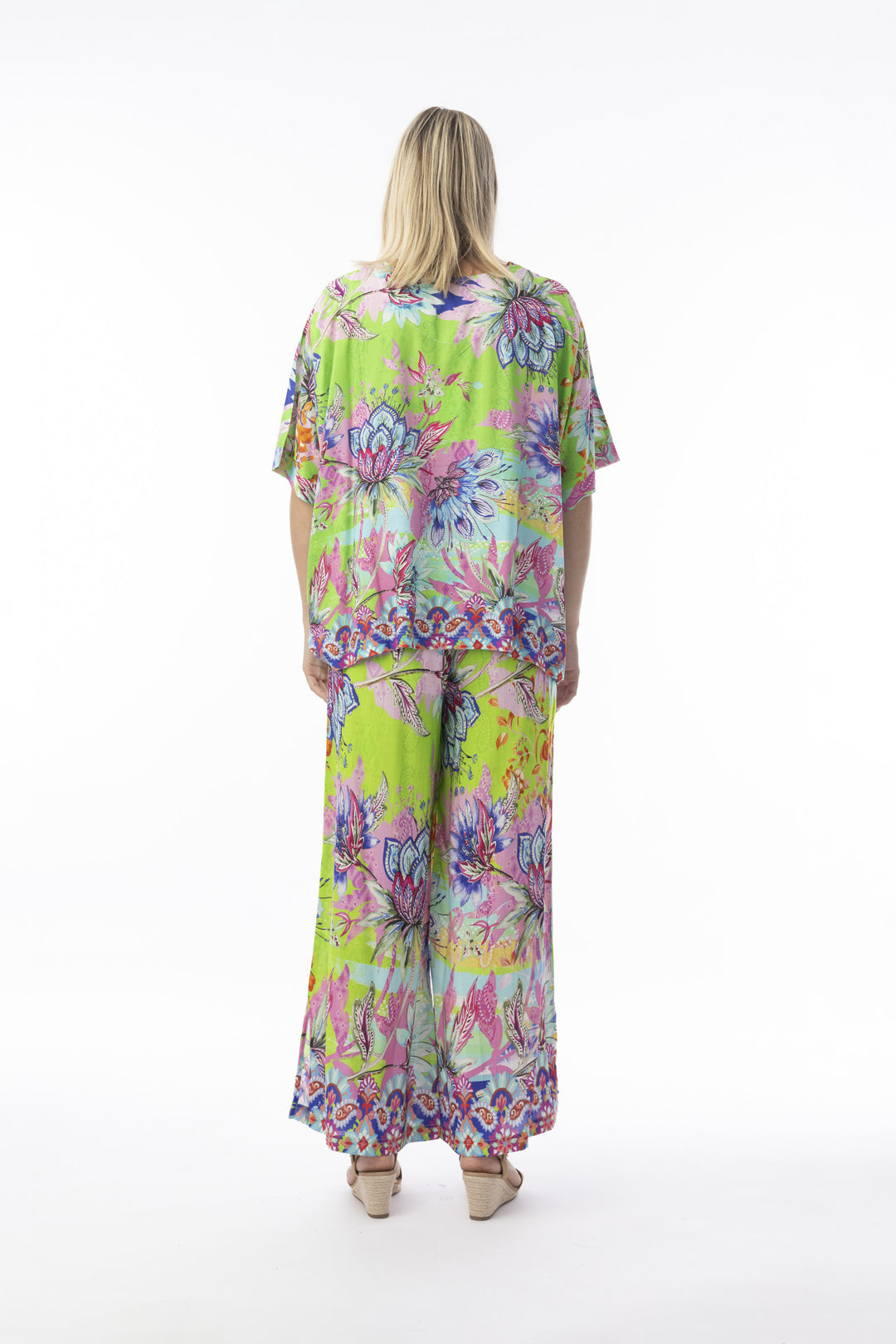 Pantalon large à imprimé vibrant