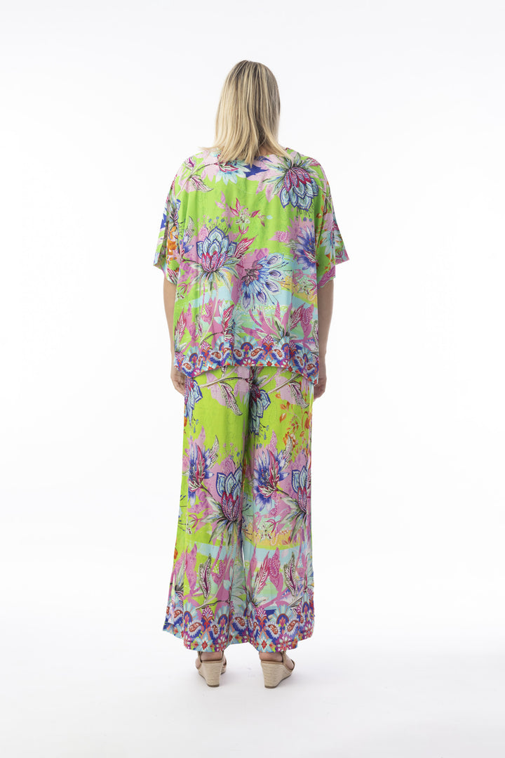 Pantalon large à imprimé vibrant