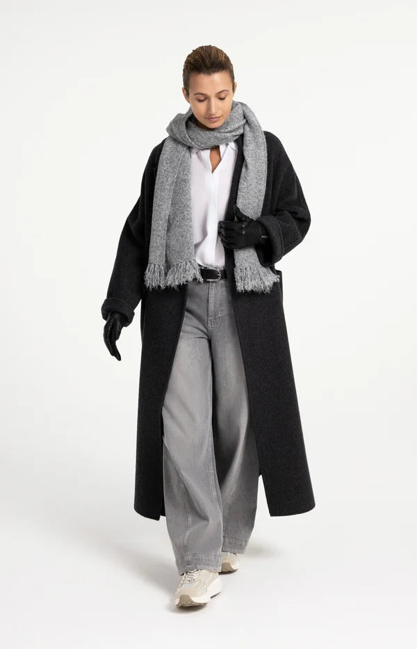 Manteau long oversize en mélange de laine - Long et structuré
