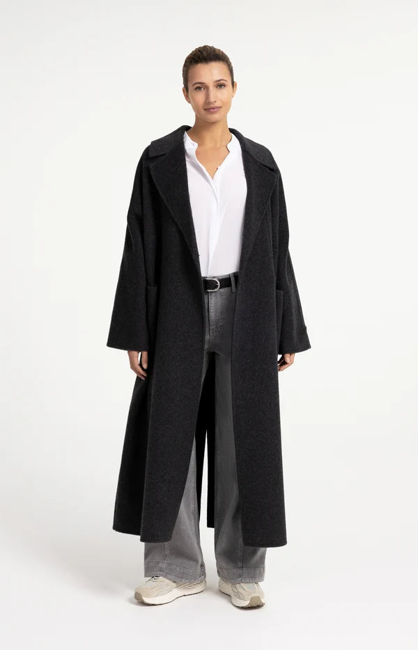 Manteau long oversize en mélange de laine - Long et structuré