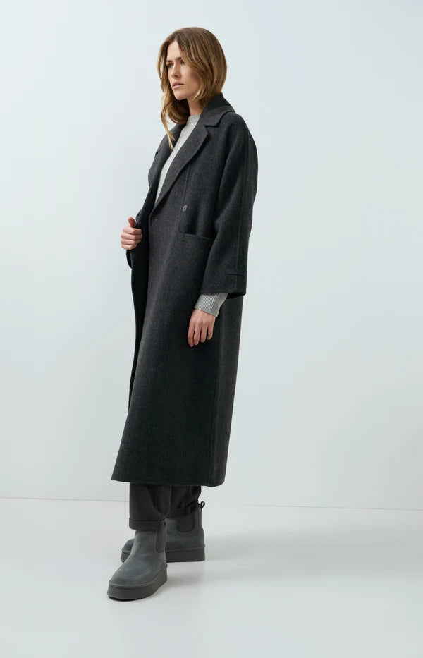 Manteau long oversize en mélange de laine - Long et structuré