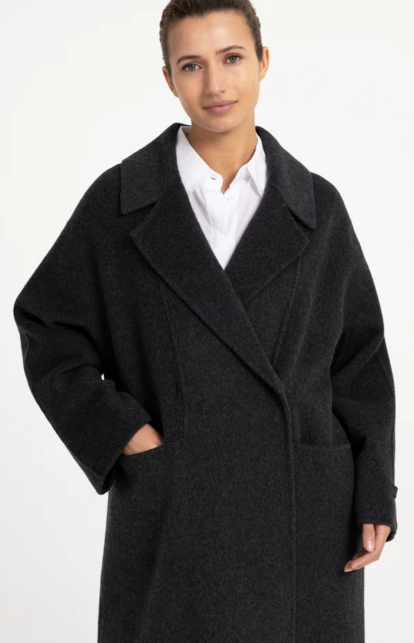 Manteau long oversize en mélange de laine - Long et structuré