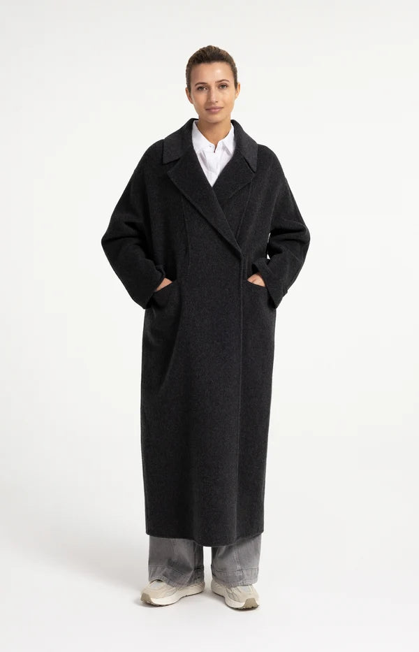 Manteau long oversize en mélange de laine - Long et structuré