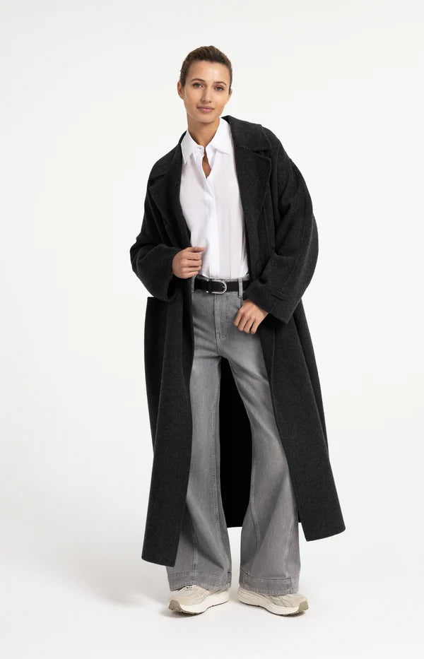 Manteau long oversize en mélange de laine - Long et structuré
