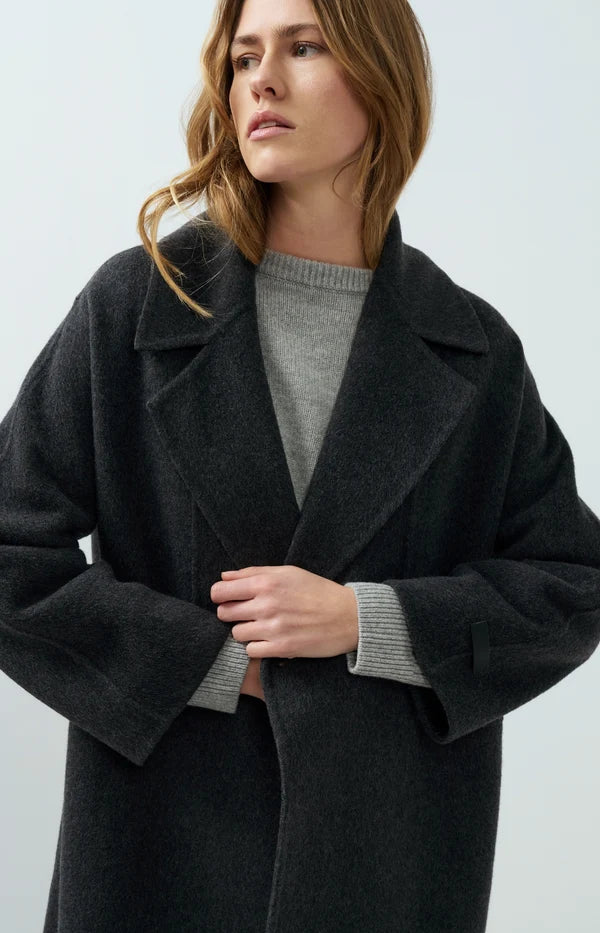 Manteau long oversize en mélange de laine - Long et structuré