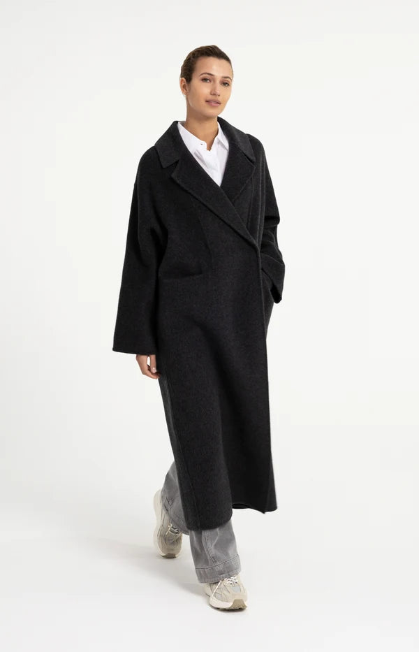 Manteau long oversize en mélange de laine - Long et structuré