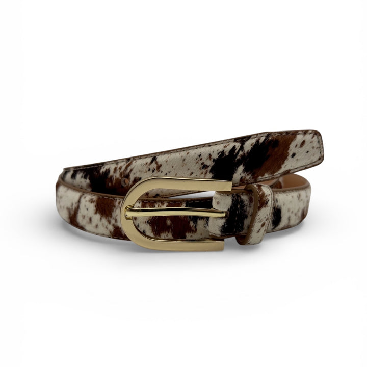 Ceinture en fausse fourrure Utah - Texturée à boucle dorée
