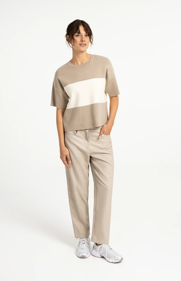 Pantalon en simili cuir avec détails de coutures - Taille mi-haute