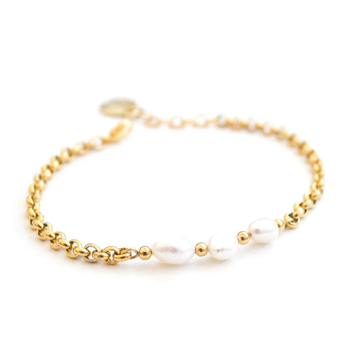Bracelet Ivory - Avec perles d'eau douce et or 24K
