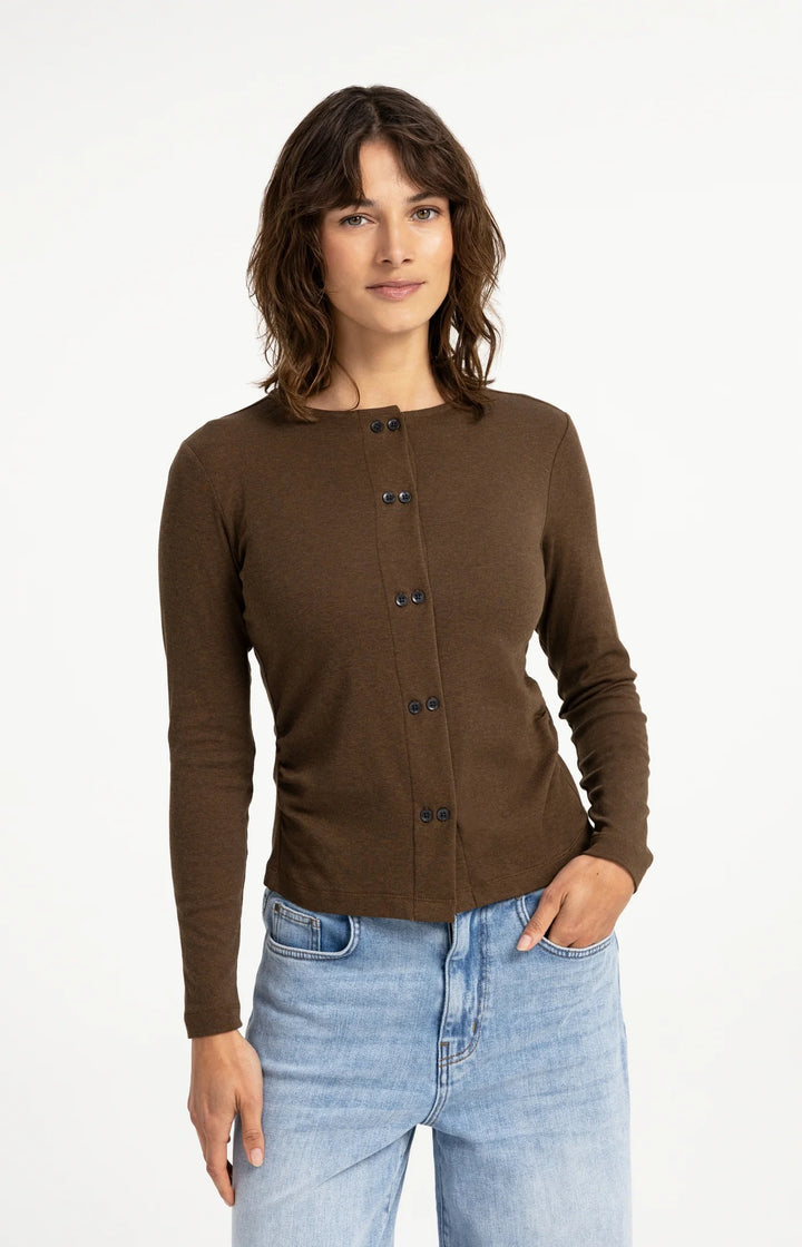 Cardigan en jersey à double rangée de boutons - Mélange de coton