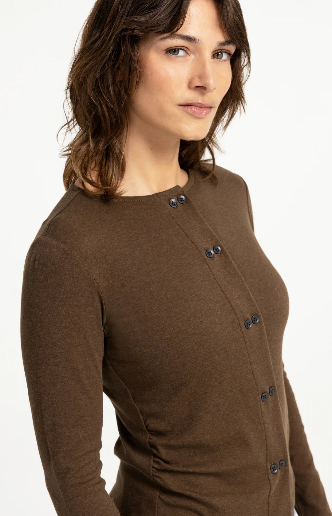 Cardigan en jersey à double rangée de boutons - Mélange de coton