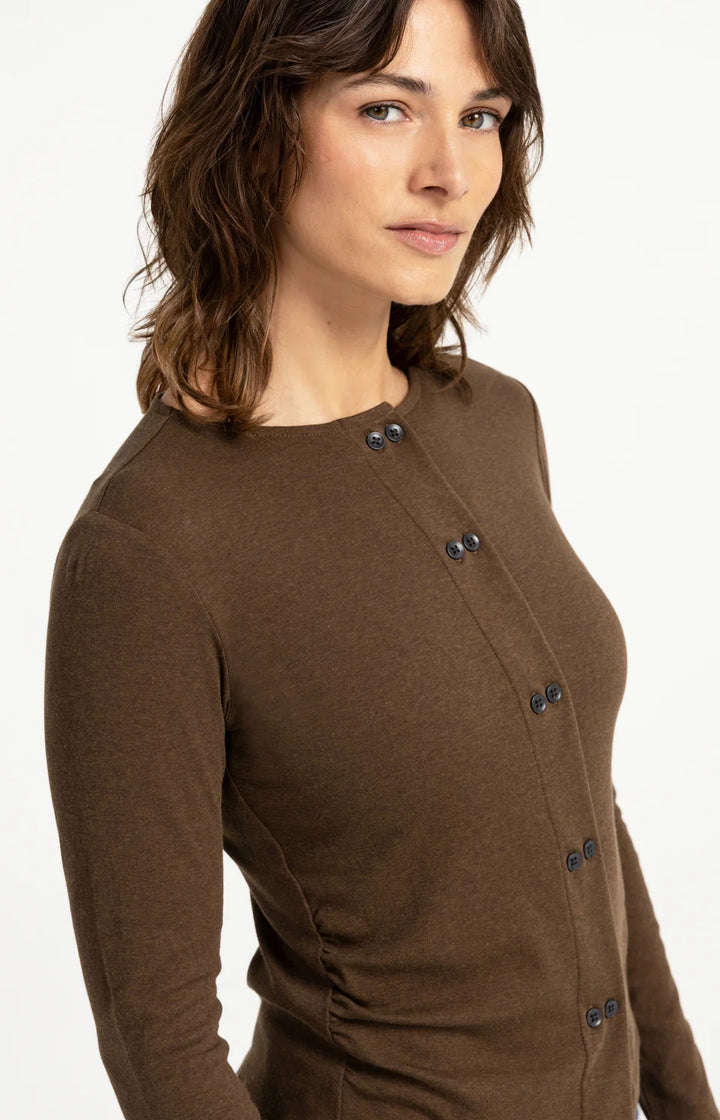 Cardigan en jersey à double rangée de boutons - Mélange de coton
