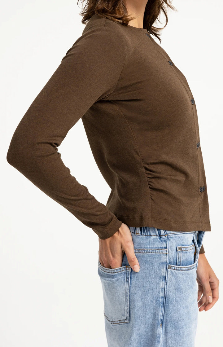 Cardigan en jersey à double rangée de boutons - Mélange de coton