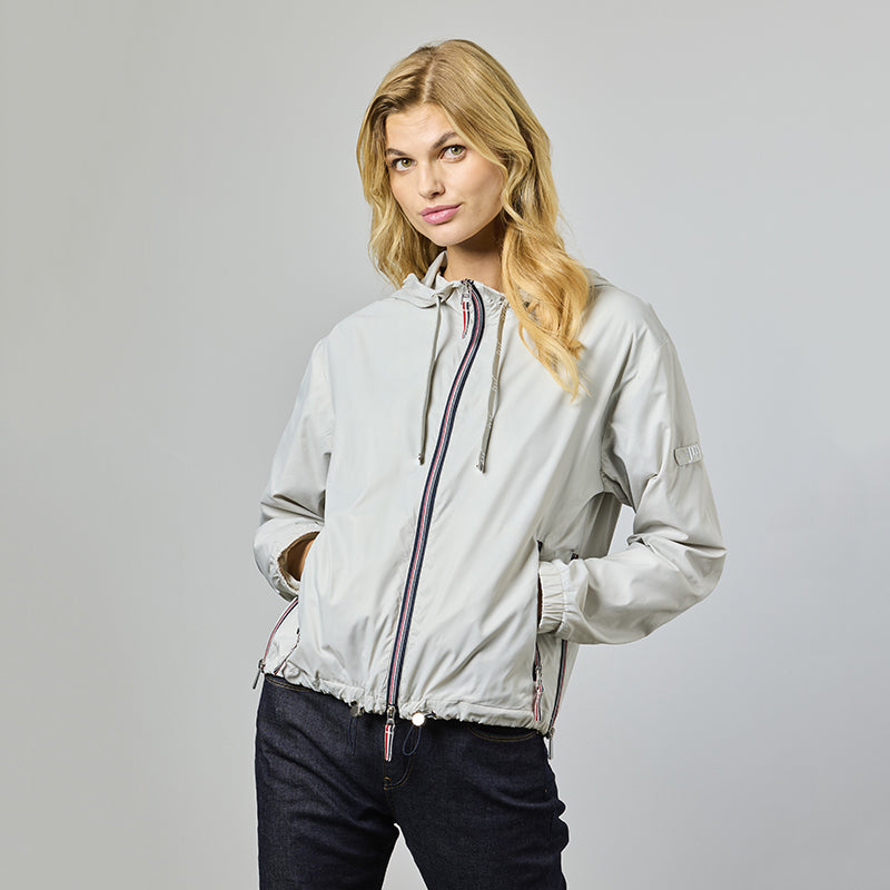 Imperméable à détails contrastés - Fermeture éclair à double sens