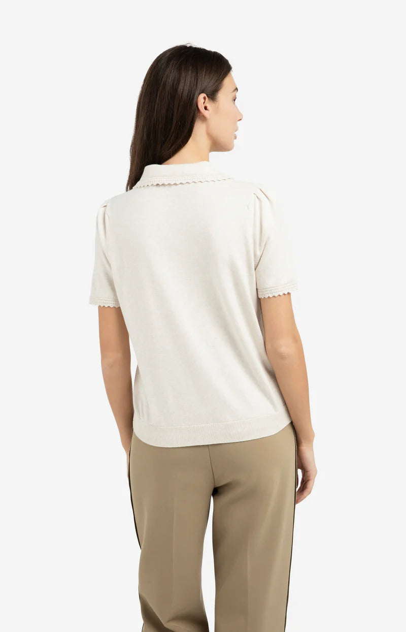 Cardigan en maille fine – Manches courtes col chemise boutonné