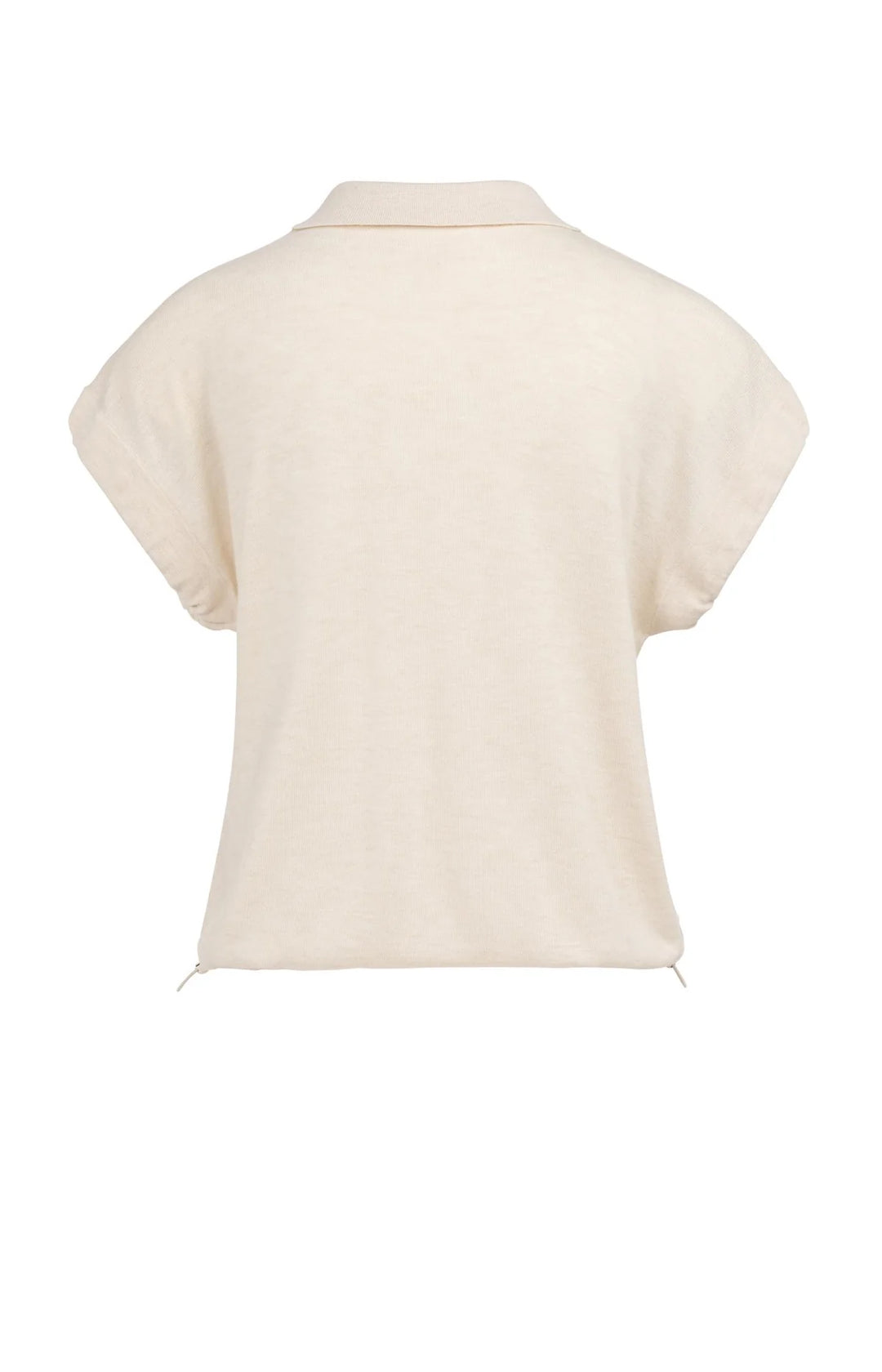 Haut en tricot fin de viscose et cachemire - Avec cordon de serrage et col classique