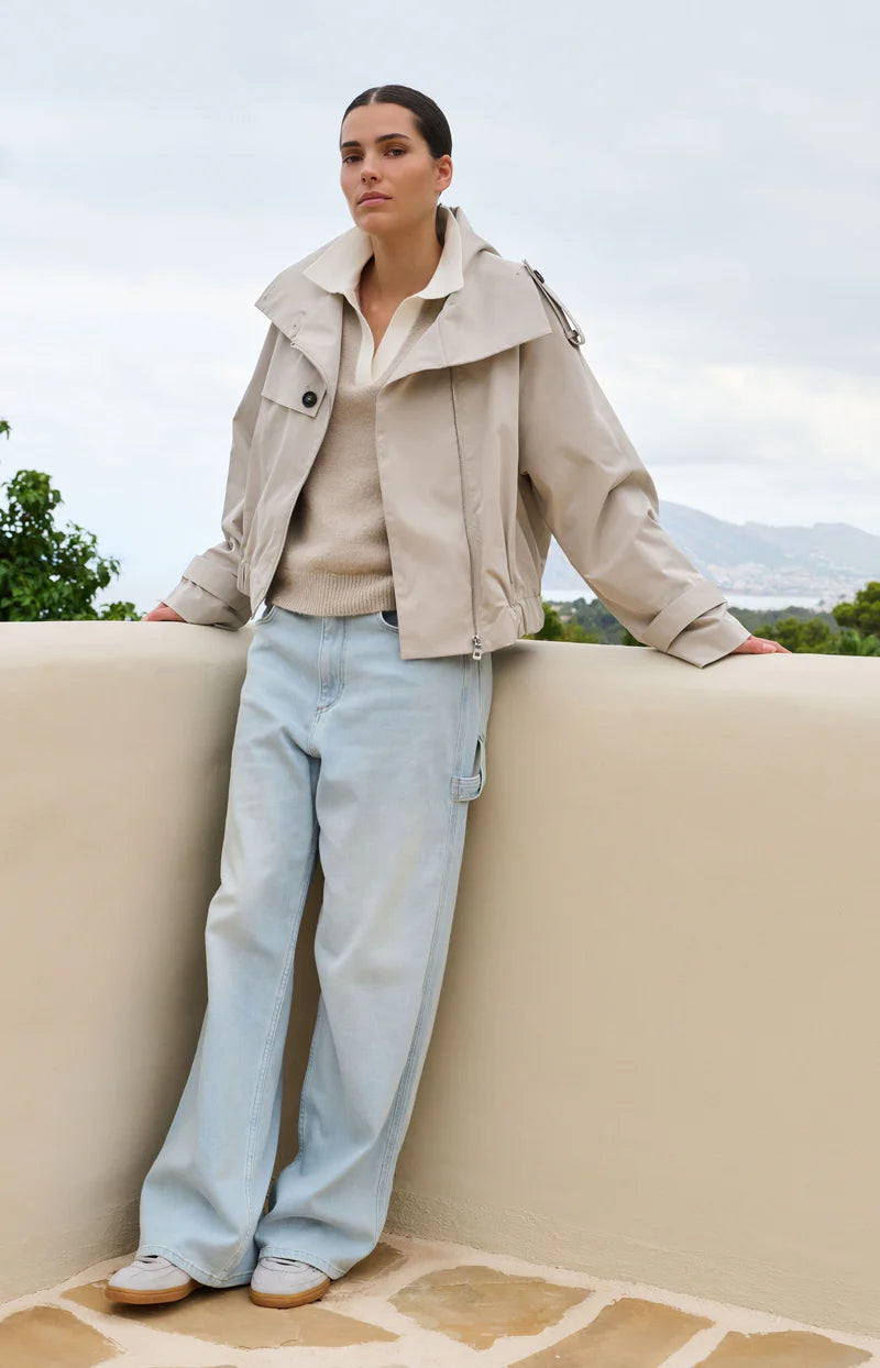 Polo en maille fine - Mélange luxueux avec alpaga et col contrasté