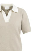 Polo en maille fine - Mélange luxueux avec alpaga et col contrasté