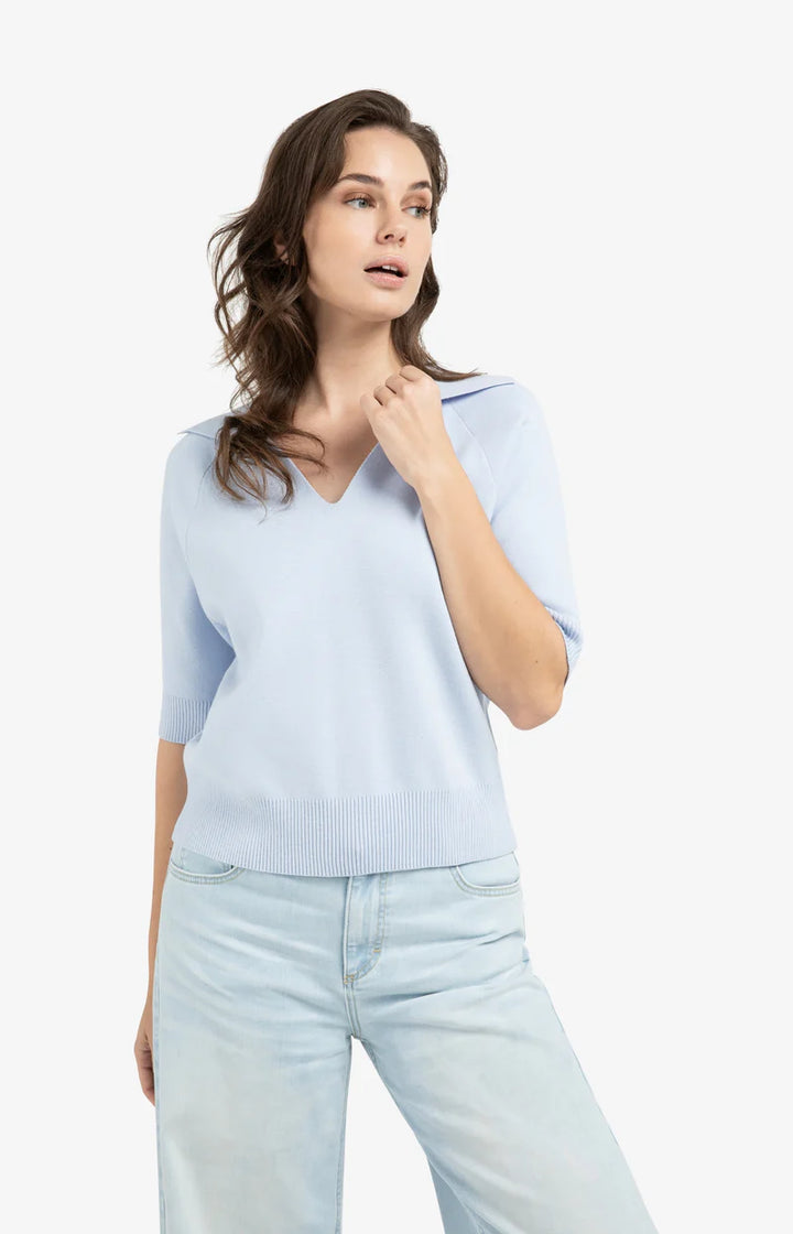 Pull en maille à manches courtes - Mélange de viscose