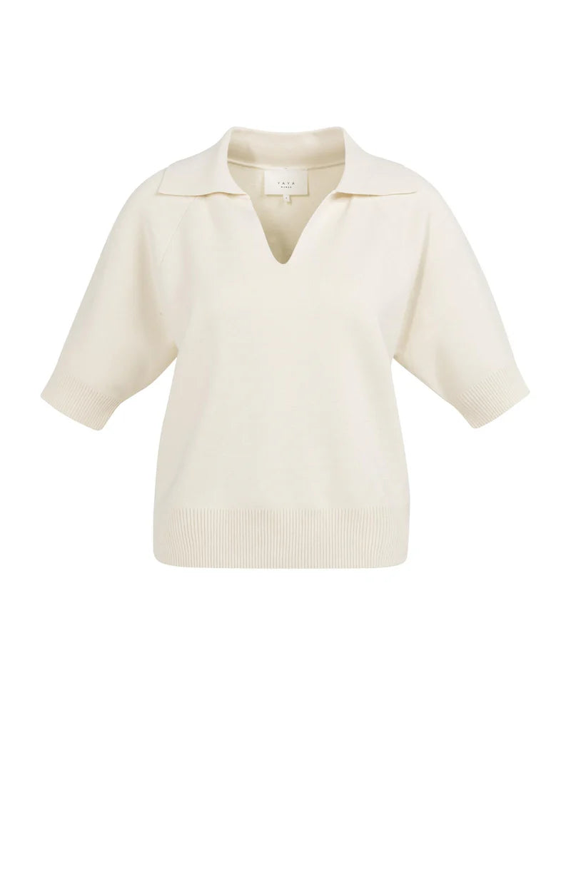 Pull en maille à manches courtes - Mélange de viscose