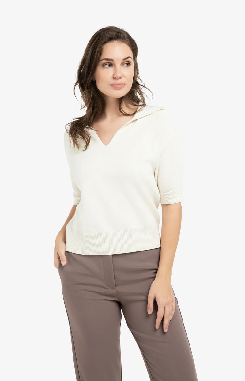 Pull en maille à manches courtes - Mélange de viscose