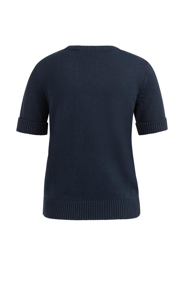 Pull en maille fine avec revers - Mélange naturel de coton et lin