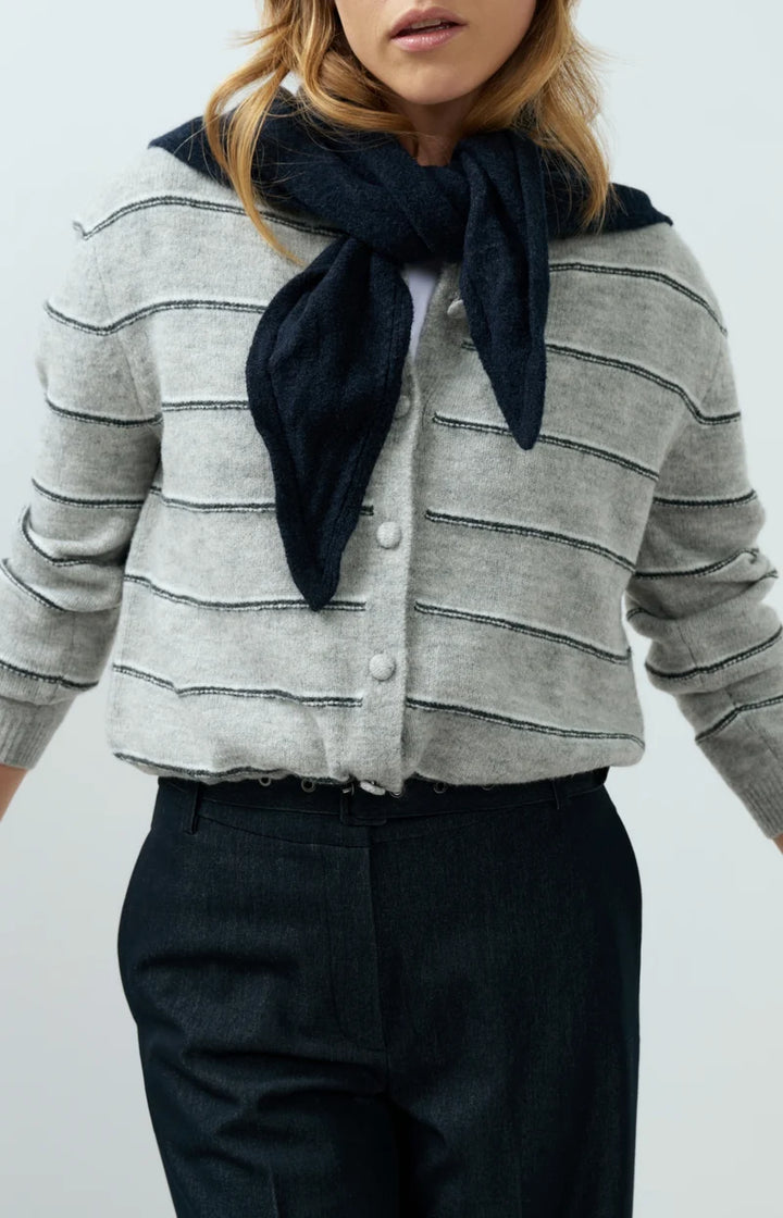 Écharpe triangulaire en tricot - En mélange de coton