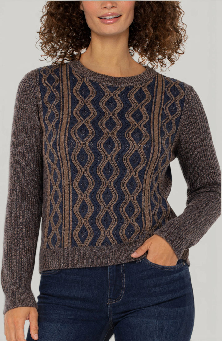 Chandail texturée à motifs - Manches longues et touche de laine