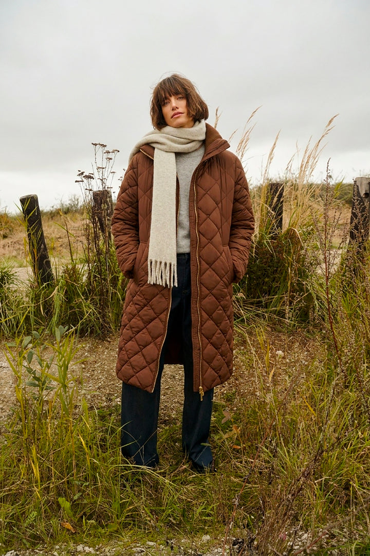Manteau long matelassé Olilana - Fait de matériaux recyclés