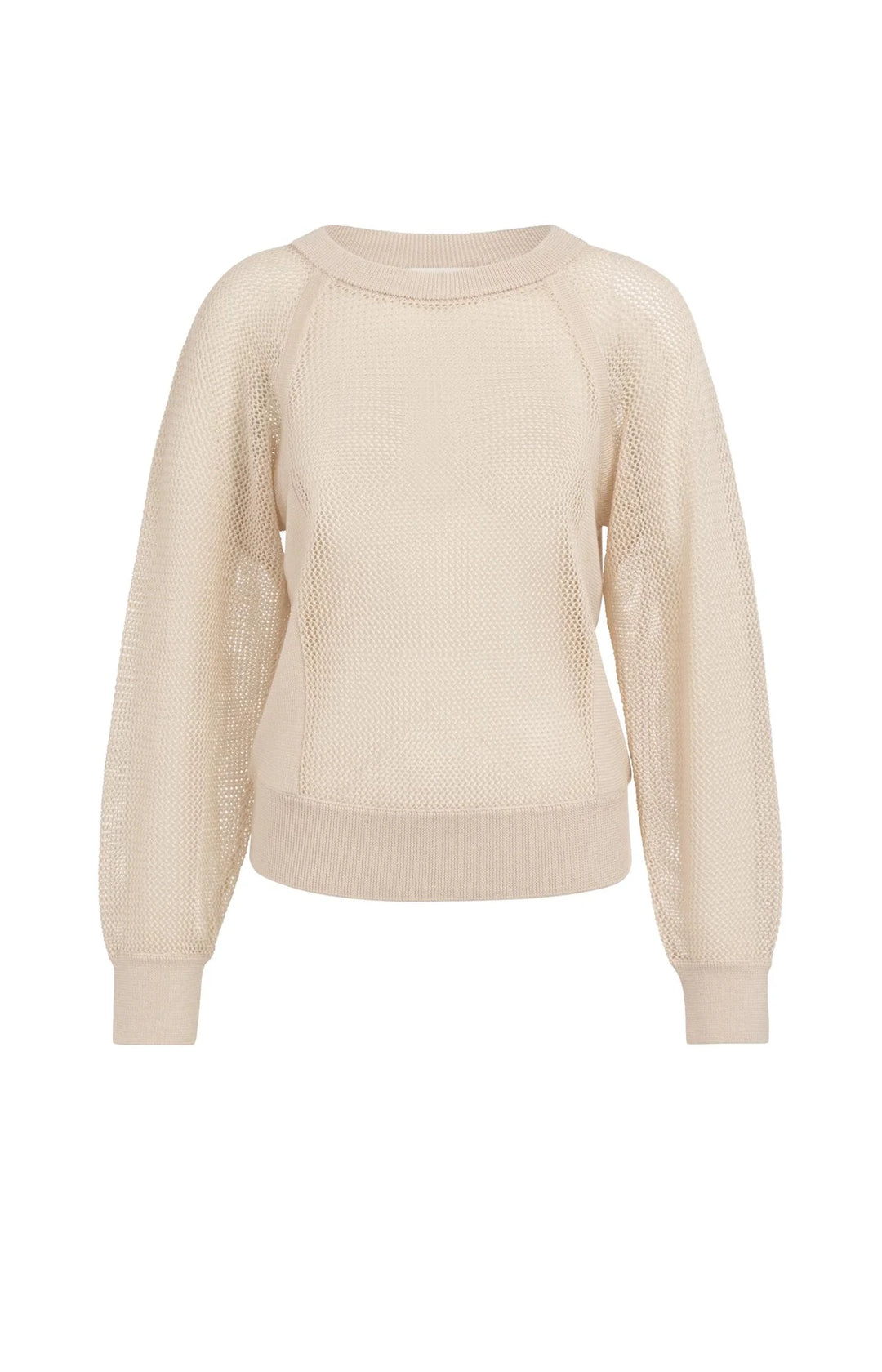 Haut en maille ajourée fine - Avec manches raglan et fini semi-transparent