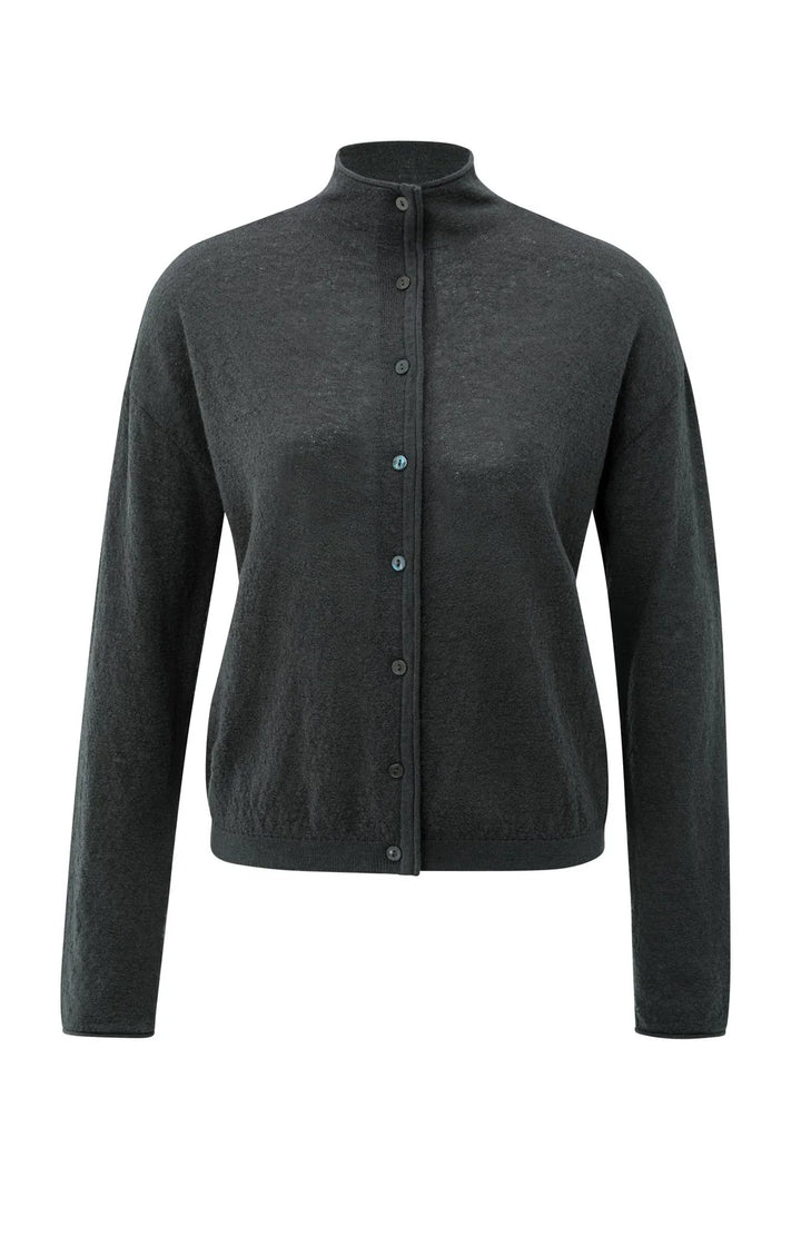 Cardigan boutonné à col montant
