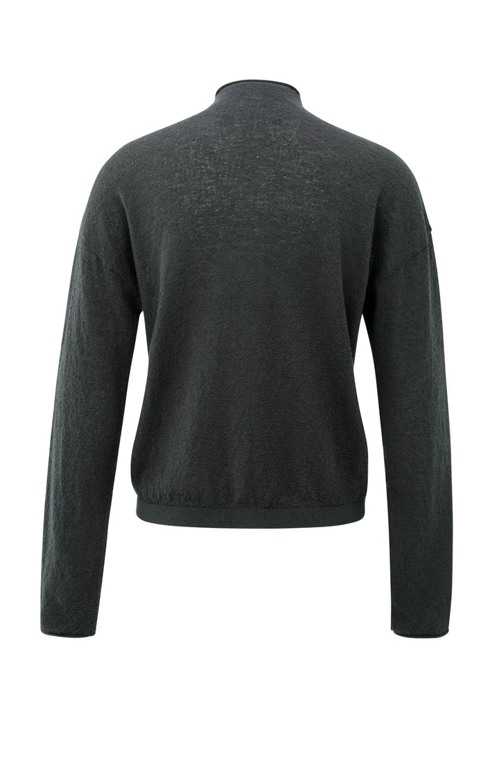 Cardigan boutonné à col montant