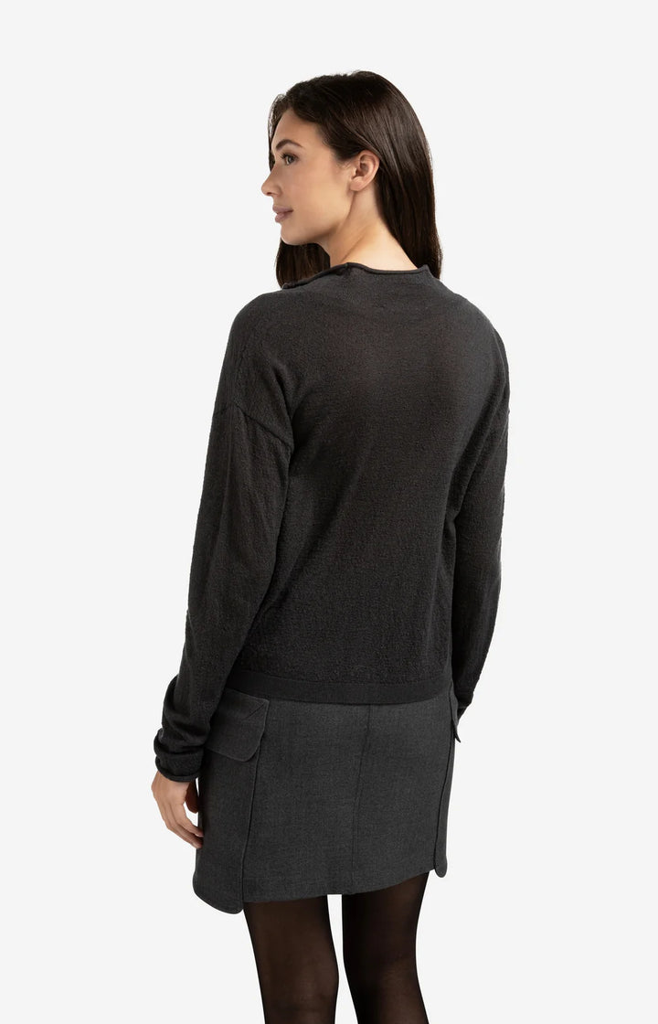 Cardigan boutonné à col montant