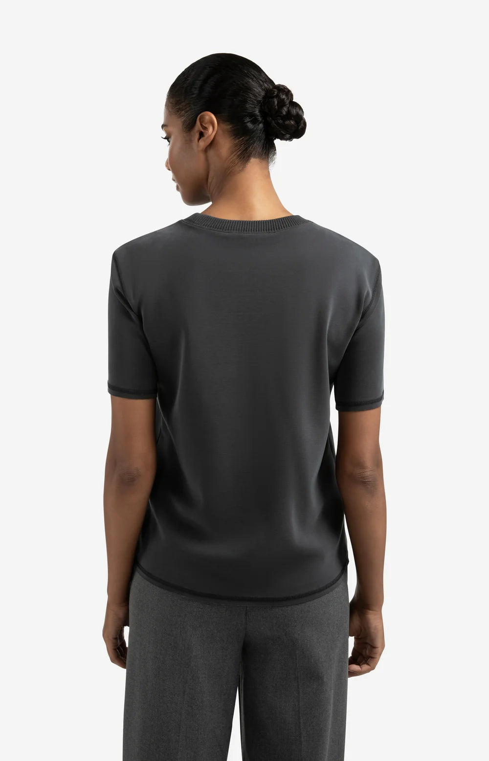 T-shirt à encolure texturée