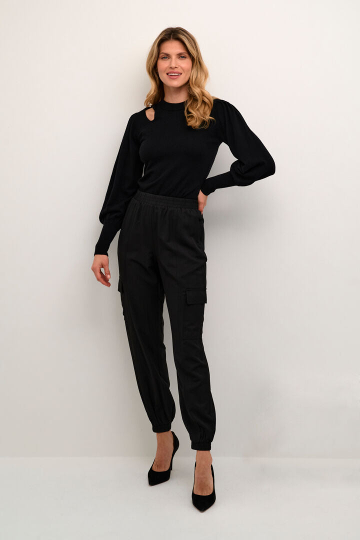 Pantalon cargo satiné