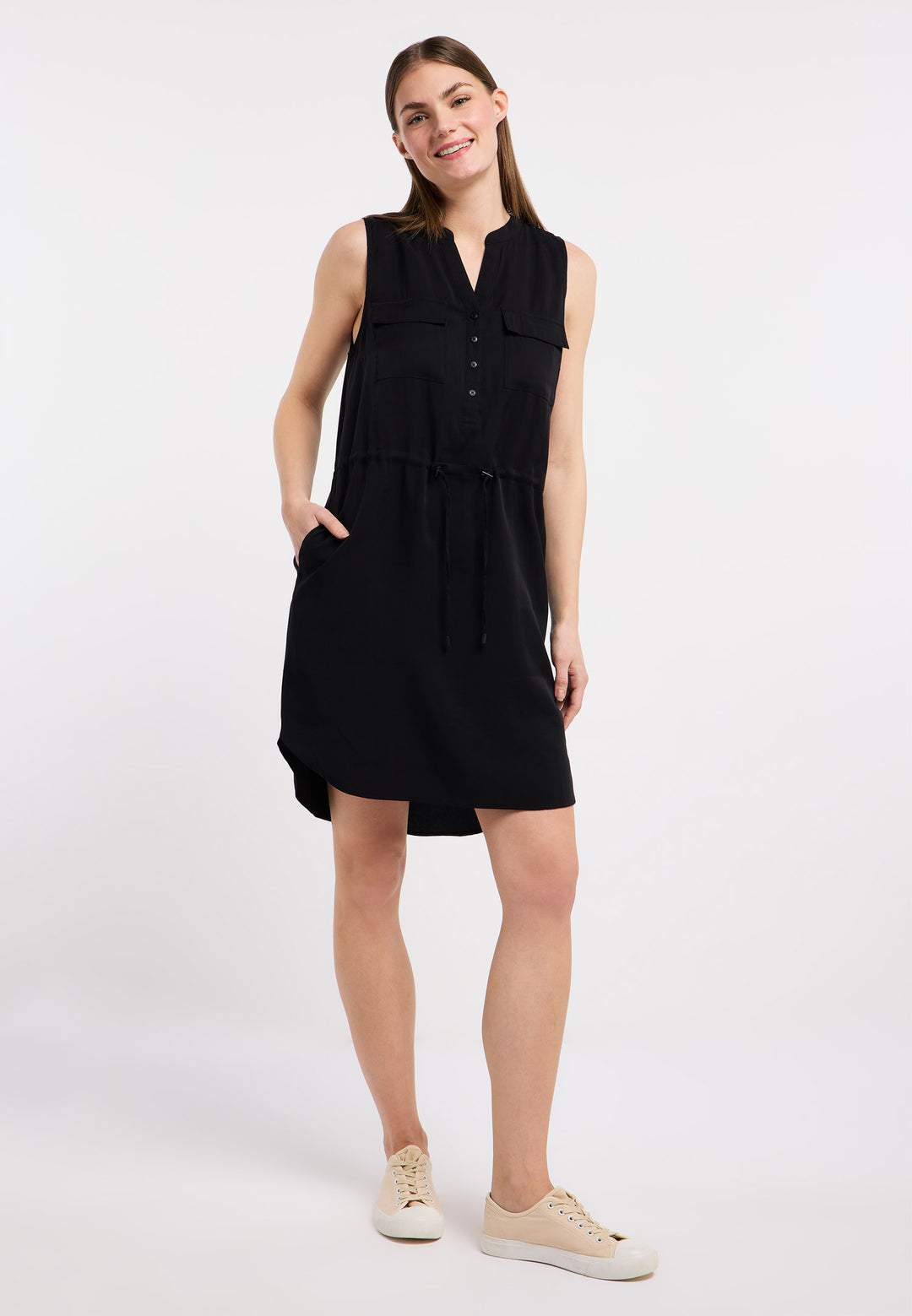 Robe courte fluide Roissin - Écoresponsable et à taille coulissante