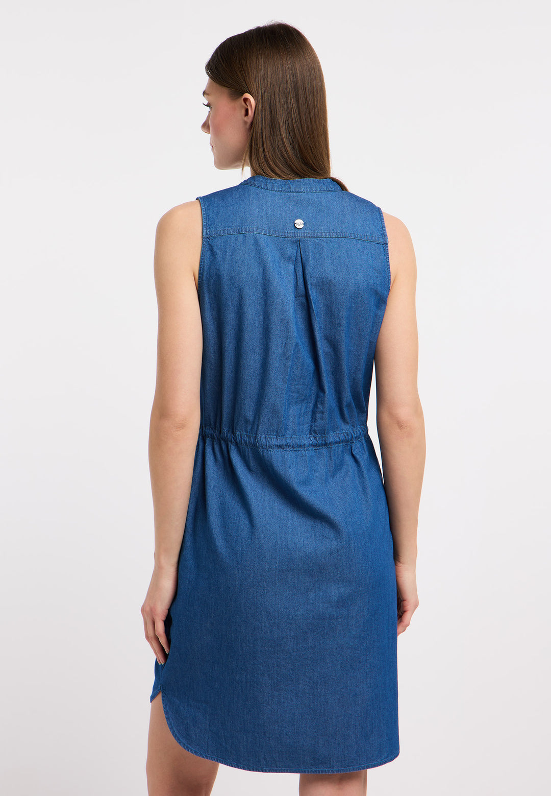 Robe sans manche en denim Roissin - Décontractée à cordon de serrage
