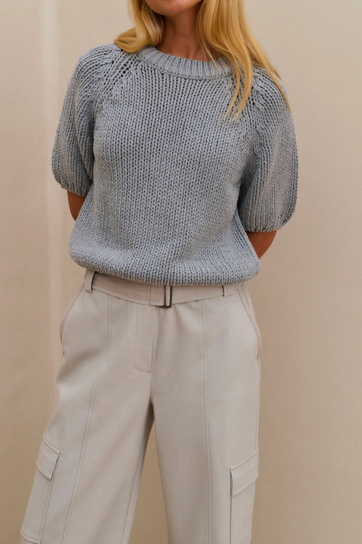 Pantalon cargo taille haute – Jambe large avec ceinture assortie