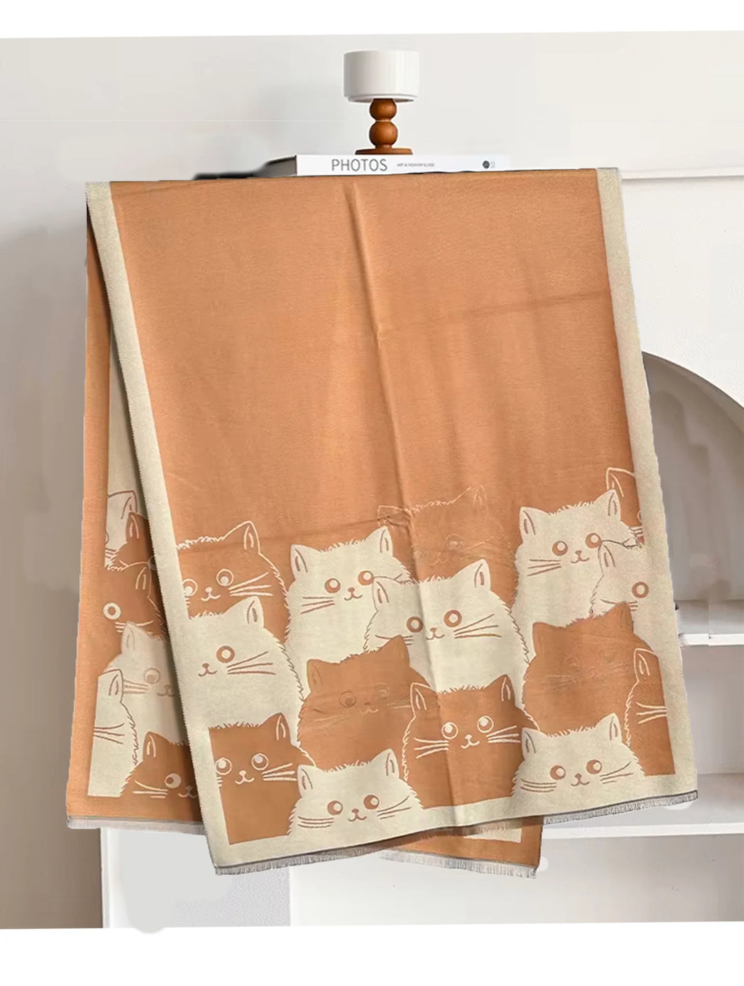 Foulard couverture motif chat – Doux, chaud et enveloppant