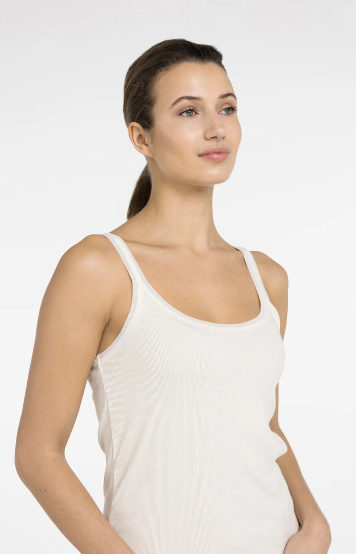 Haut sans manches - Avec bordures en maille filet transparente et coupe ajustée
