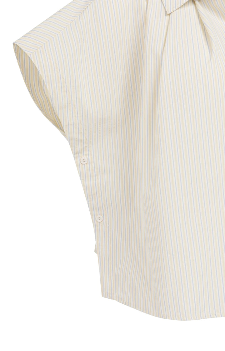 Chemise légère à fines rayures - Avec boutons latéraux et col classique