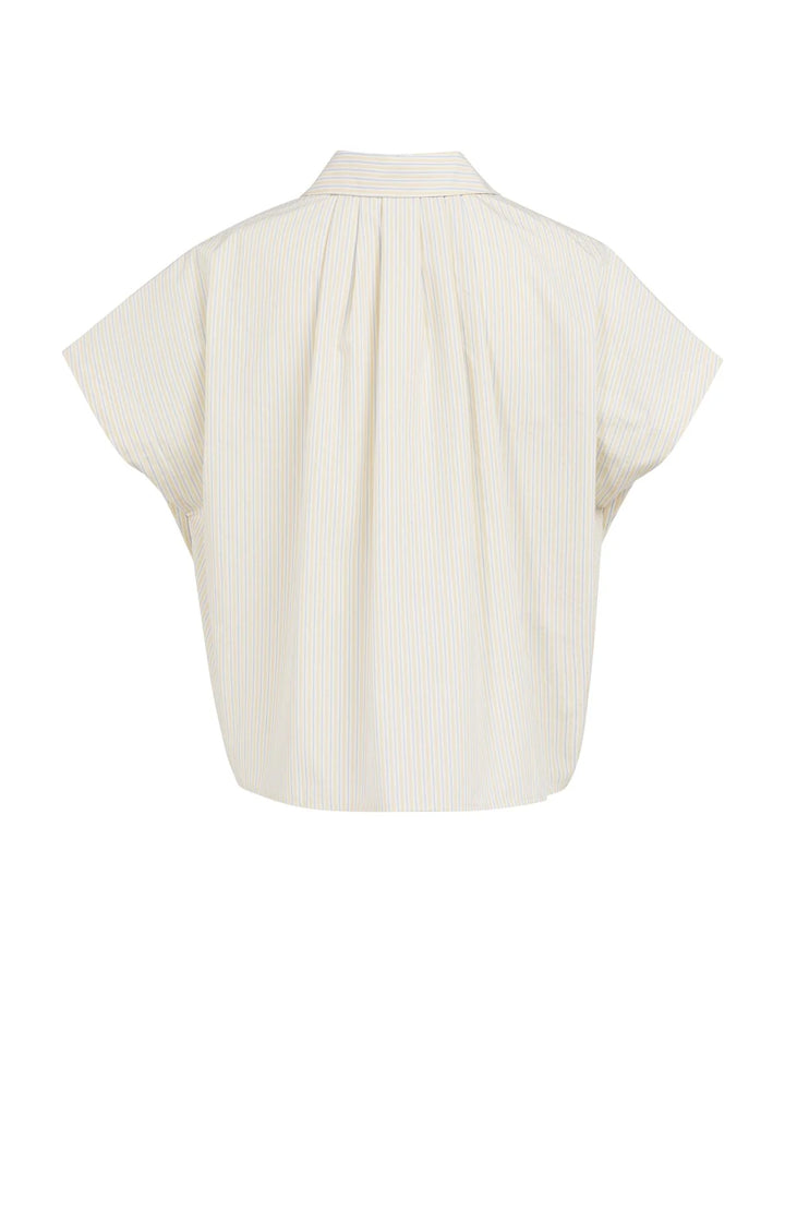 Chemise légère à fines rayures - Avec boutons latéraux et col classique