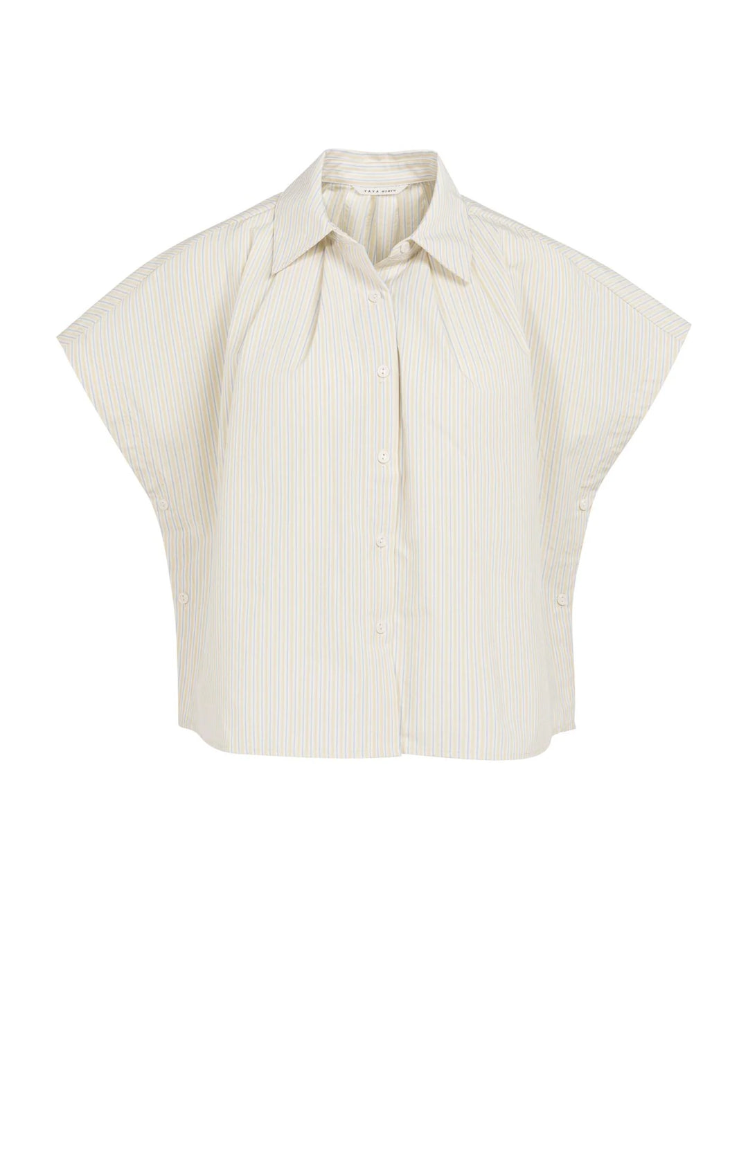 Chemise légère à fines rayures - Avec boutons latéraux et col classique