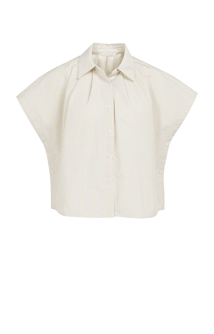 Chemise légère à fines rayures - Avec boutons latéraux et col classique