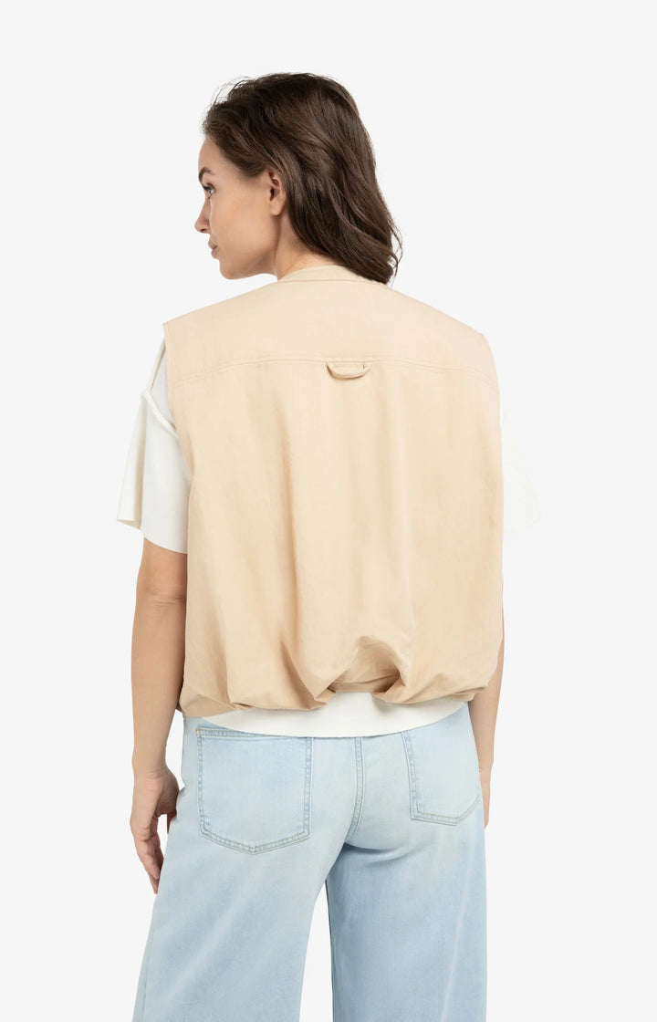 Gilet sans manches coupe ample – veste structurée doublée coton