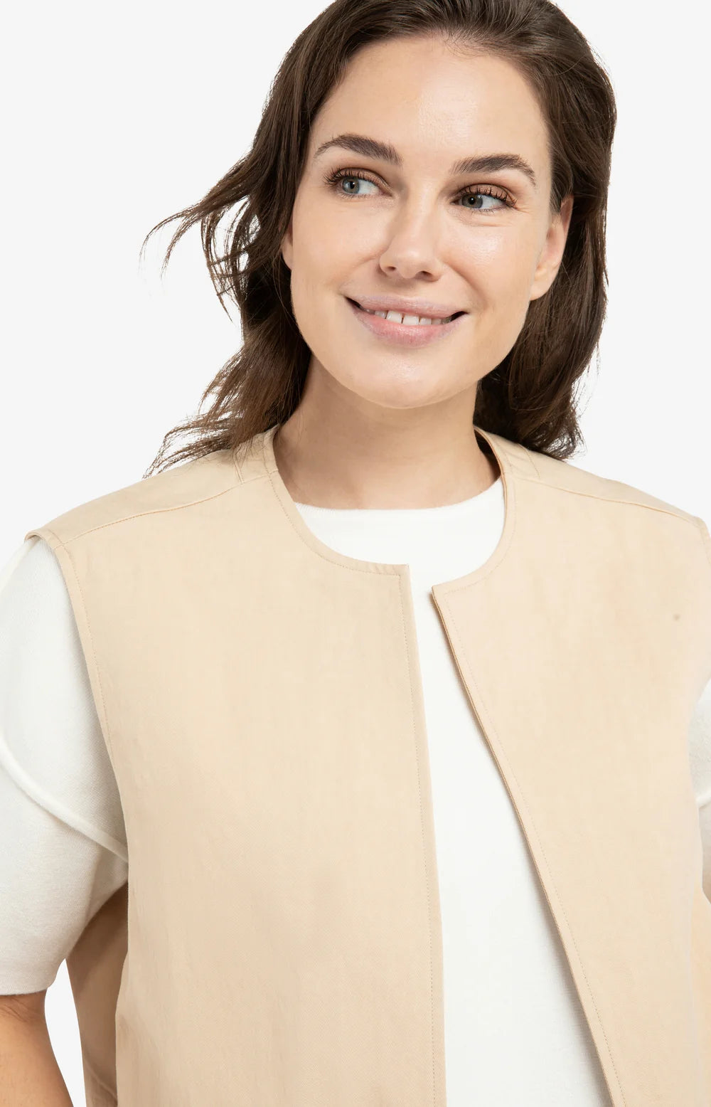 Gilet sans manches coupe ample – veste structurée doublée coton